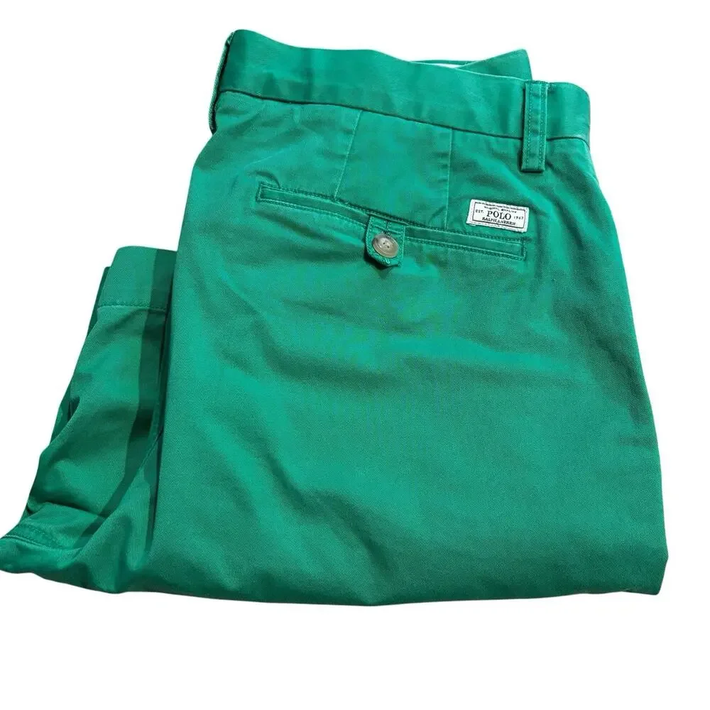 Polo Ralph Lauren Chino Stretch Classic Fit Shorts Size 31 Kelly Green 8" Inseam - Picture 5 of 6